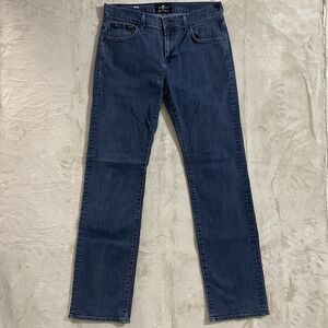 7 For All Mankind Austyn Mens 34 Dark Blue Good Luxe Performance Straight Jeans